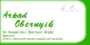 arpad obernyik business card