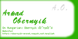 arpad obernyik business card